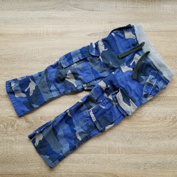 2011 vguc Mini Boden boys size 7 camoflauge blue cargo pants - Picture 2 of 10